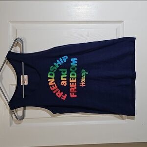 Homage Friendship & Freedom Pride Festival Sleeveless Tank Top Blue Size S